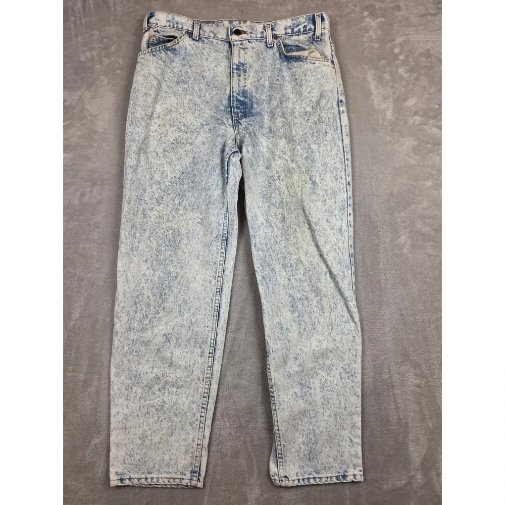 Vintage Levi's 550 Jeans Mens 38x30 Fit 35x30 Acid Wash Relaxed Tapered 80s USA